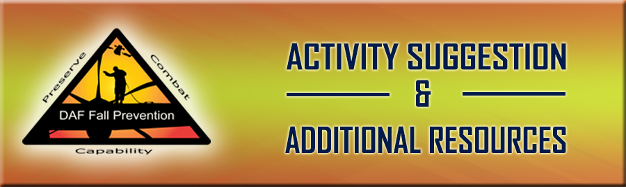 Fall Prevention Activity and Suggestion button